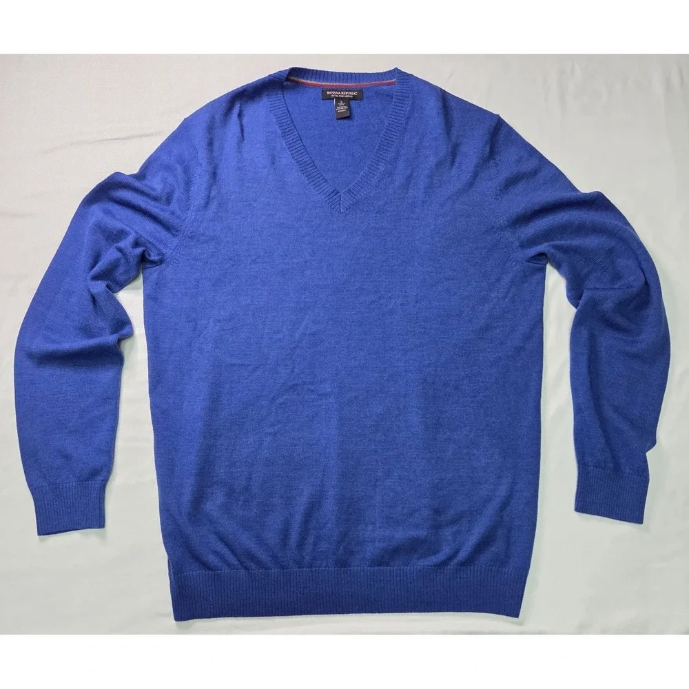 Banana Republic‎ Men Merino Wool Sweater Sz Lg Preppy Old Money Quiet Luxury